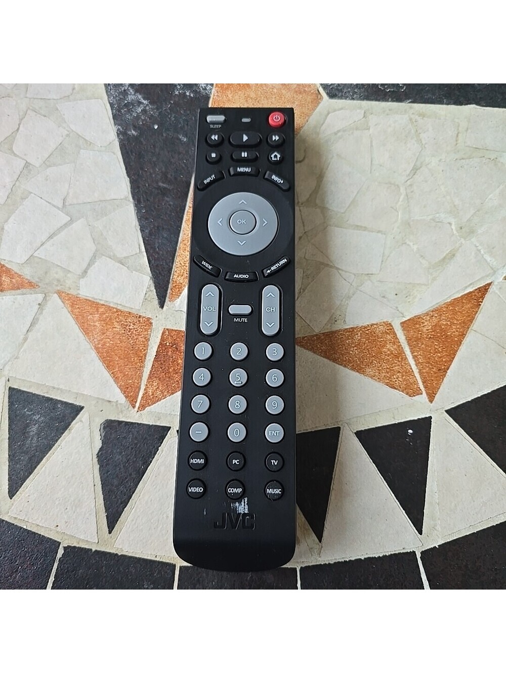 JVC Replacement Remote Control Black Model 131012D No Battery Cover